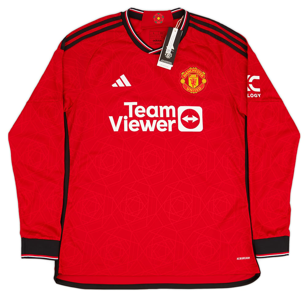 2023-24 Manchester United Home L/S Shirt - MyBallerBox