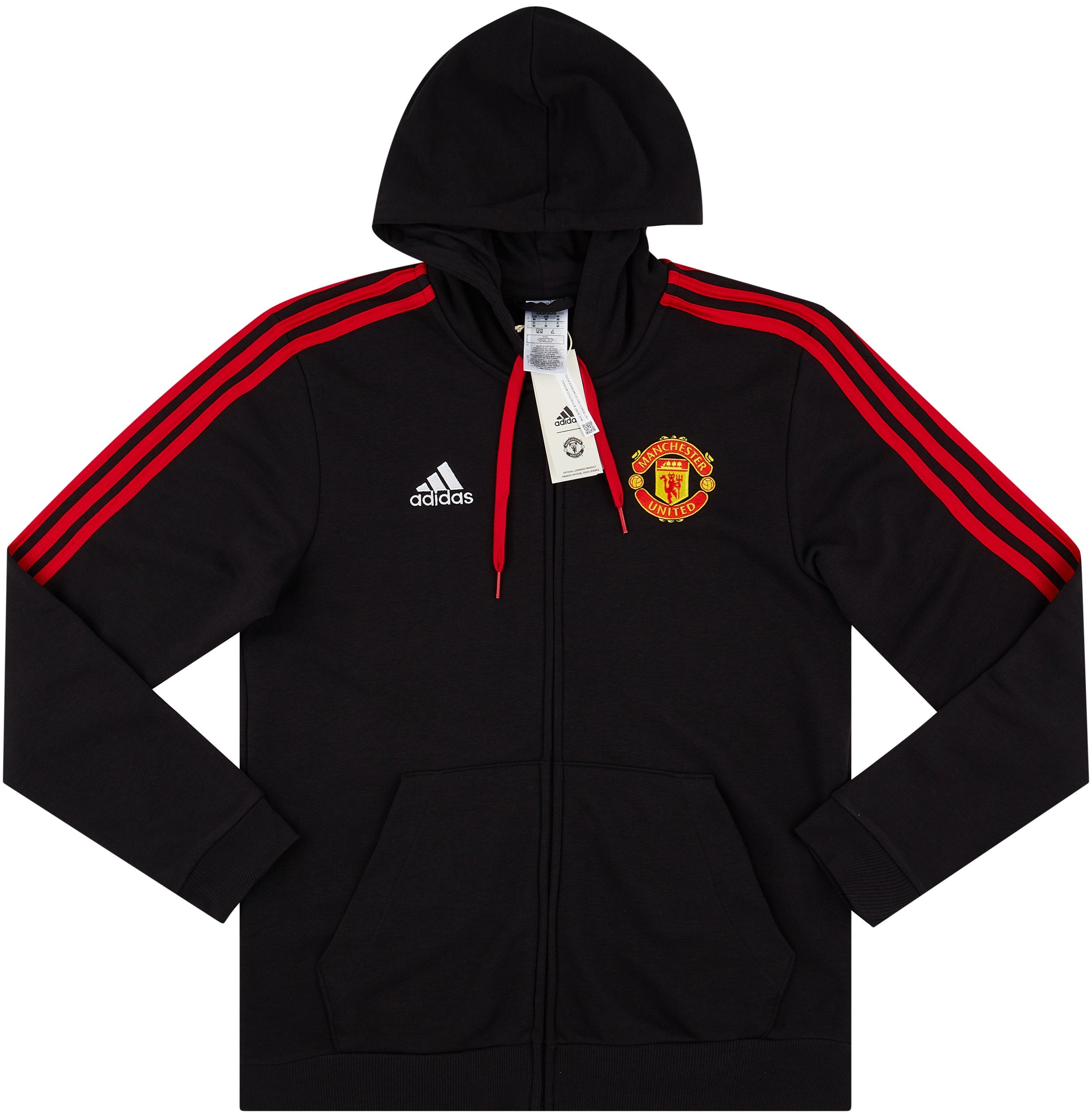 2023-24 Manchester United adidas DNA Hooded Sweat Jacket - MyBallerBox