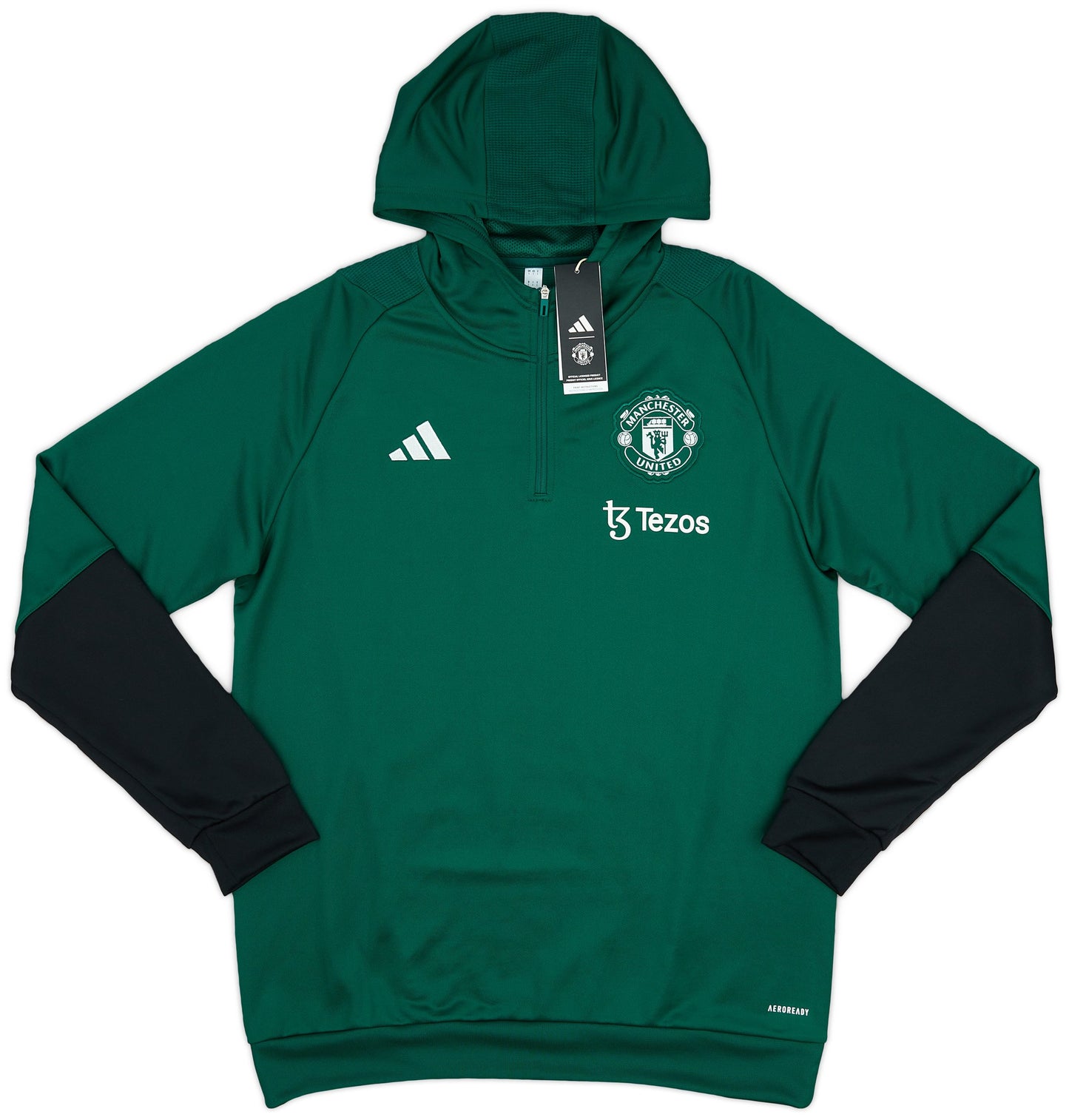 2023-24 Manchester United adidas 1/4 Zip Hooded Top