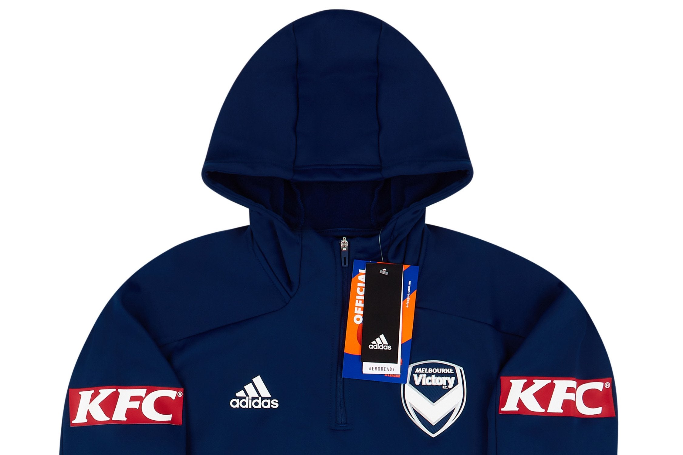 2019-20 Melbourne Victory adidas Hooded 1/2 Zip Training Top (S)