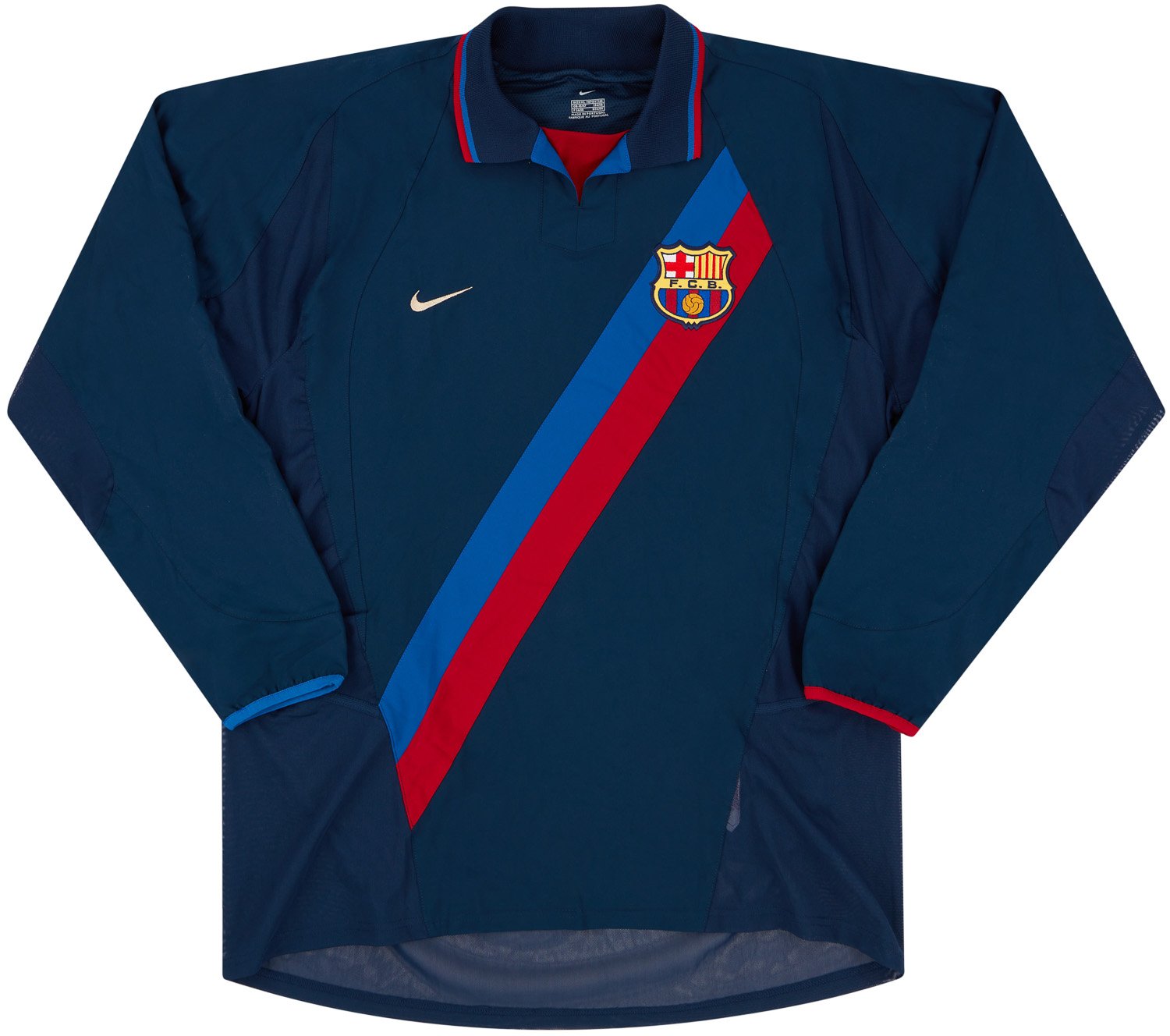 2002-03 Barcelona Match Issue Away L/S Shirt #3 (de Boer)