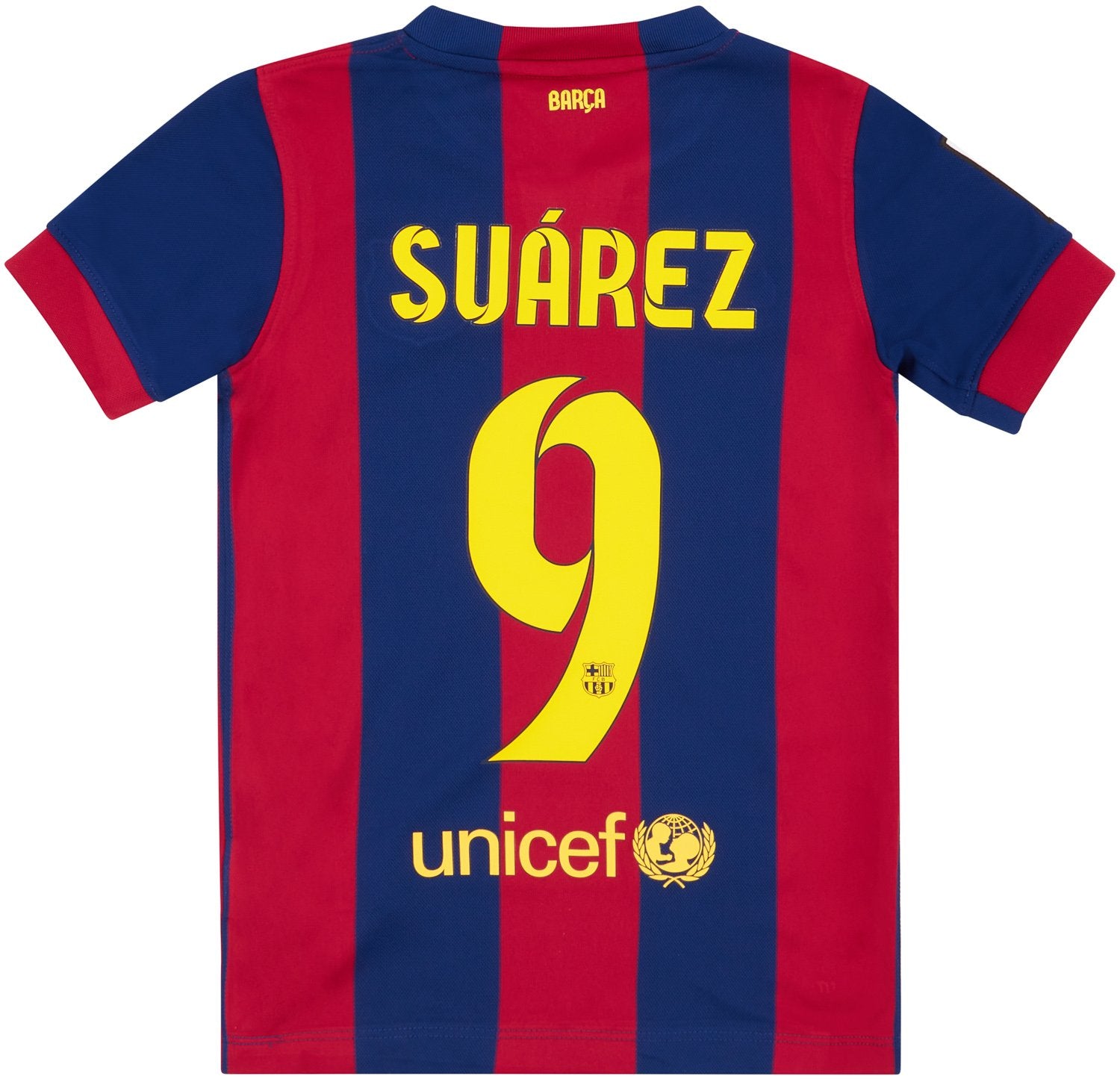 2014-15 Barcelona Home Shirt Suárez #9 XS.Kids