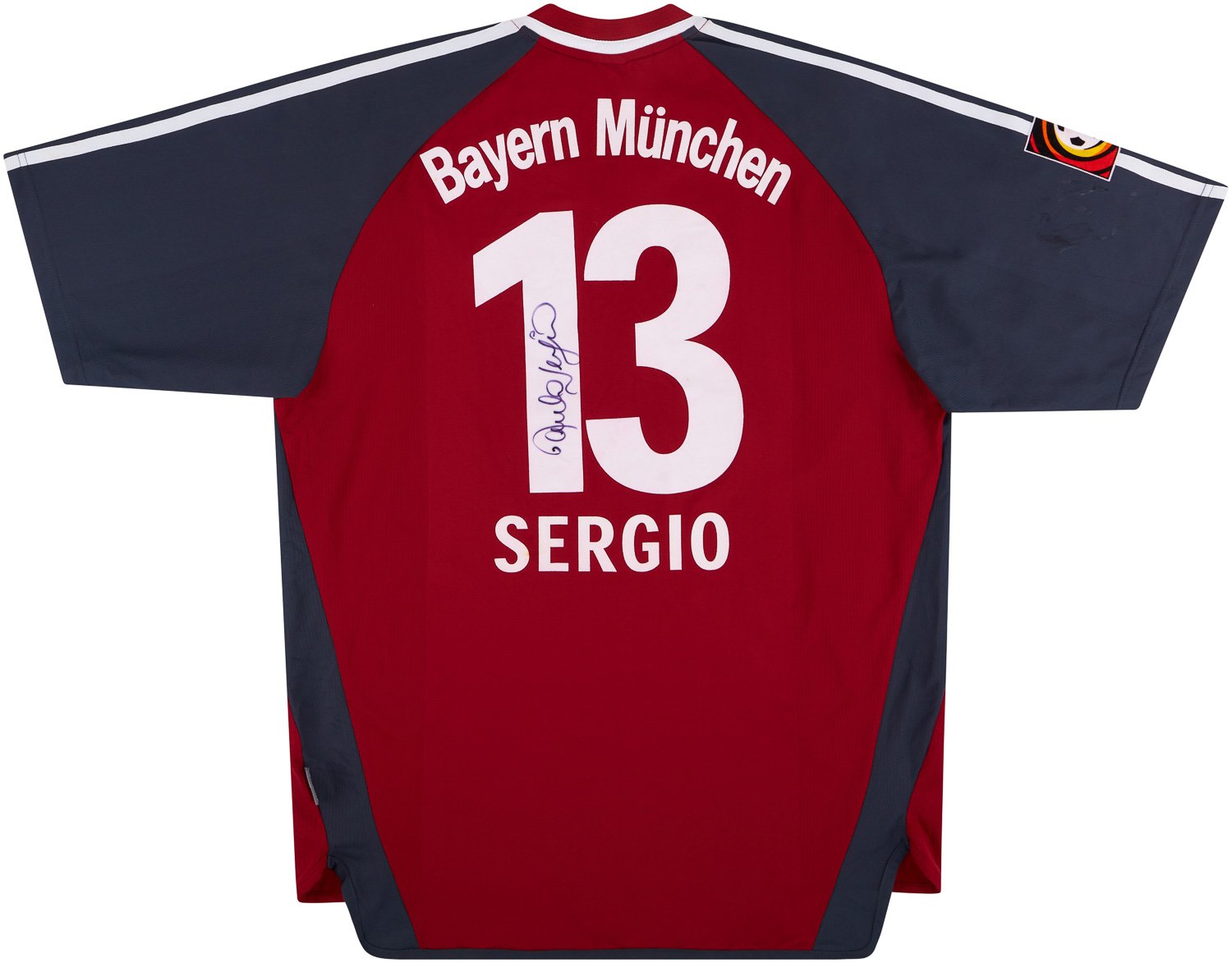 2001-02 Bayern Munich Match Issue Signed Home Shirt #13 Sergio