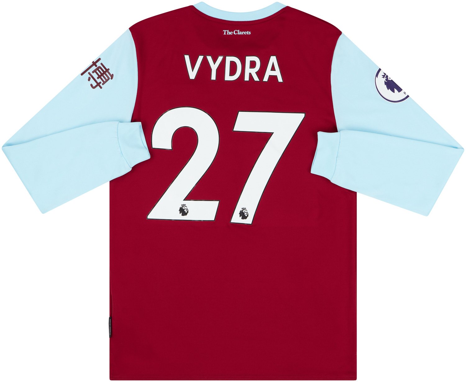 2019-20 Burnley Match Issue Home L/S Shirt Vydra #27