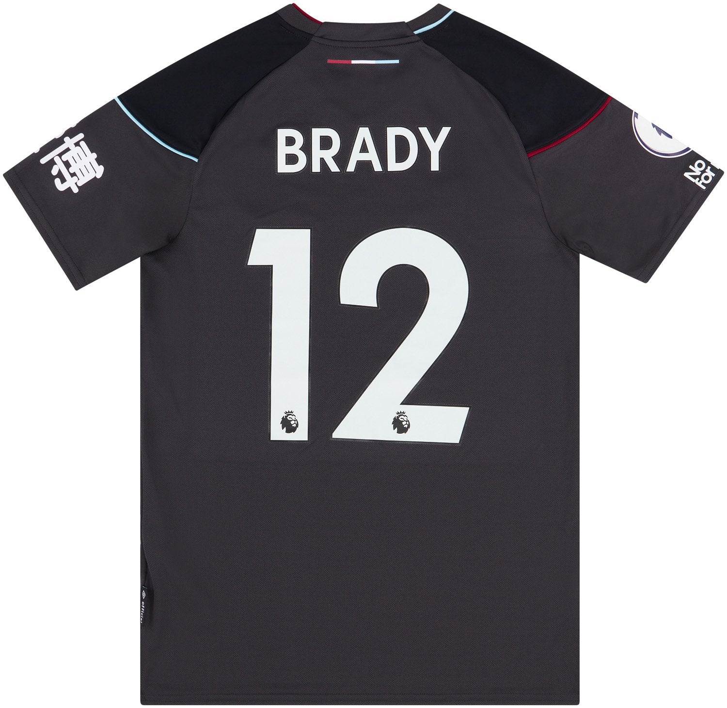 2020-21 Burnley Match Issue Away Shirt Brady #12