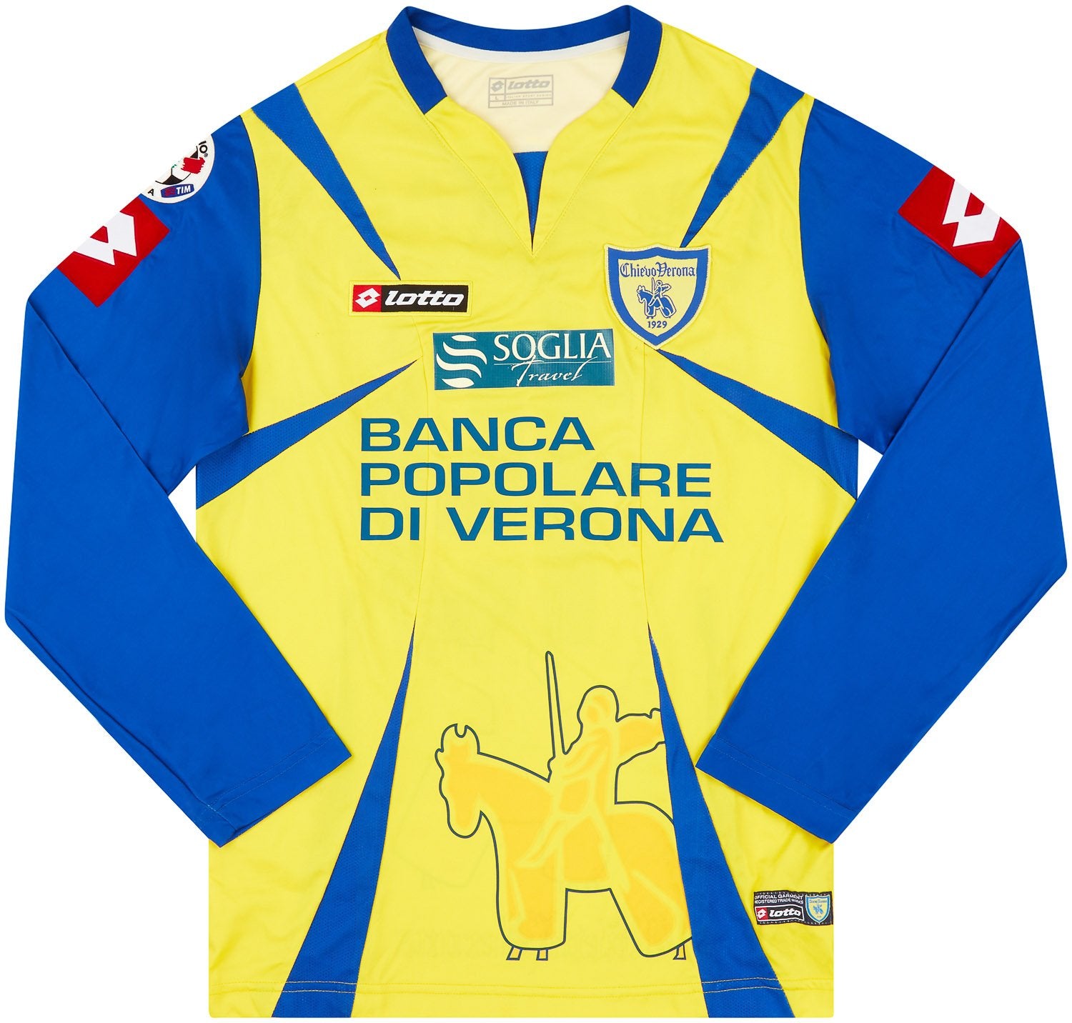 2006-08 Chievo Verona Match Issue Home L/S Shirt Malago #19