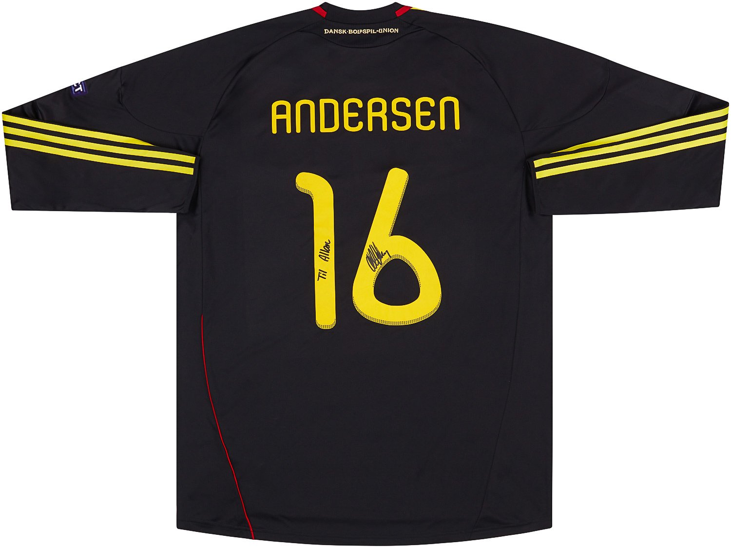 2011 Denmark U-21 Match Issue Signed European Championship GK Shirt Andersen #16