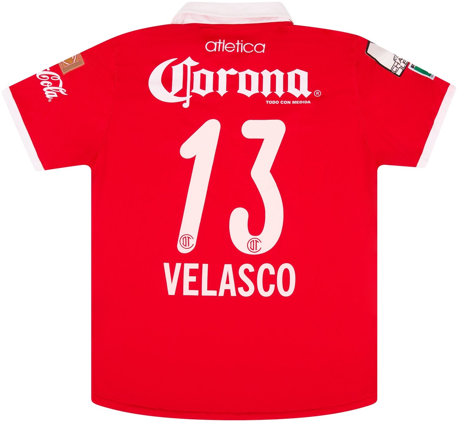 2009-10 Deportivo Toluca Match Issue CONCACAF Champions League Home Shirt Velasco #13 (v DC United)