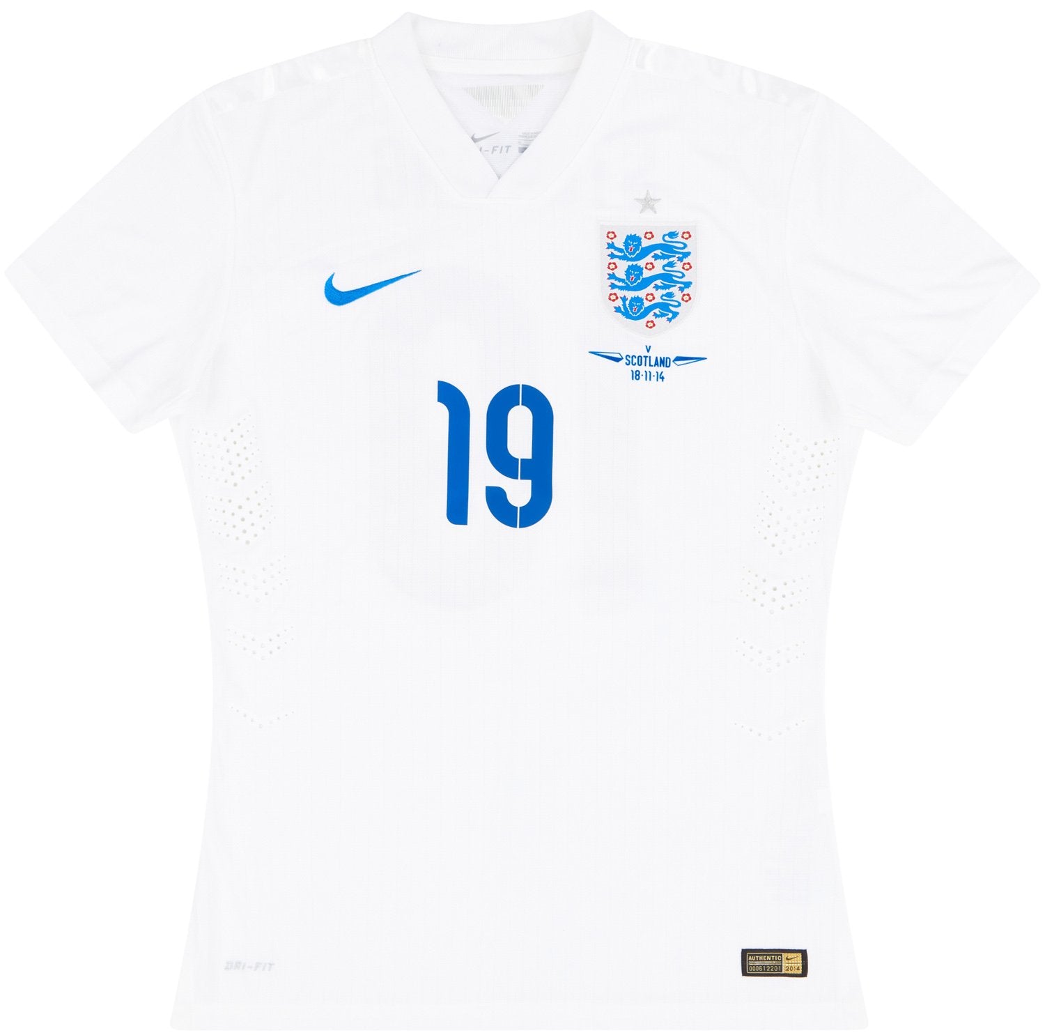 2014 England Match Issue Home Shirt Sterling #19 (v Scotland)