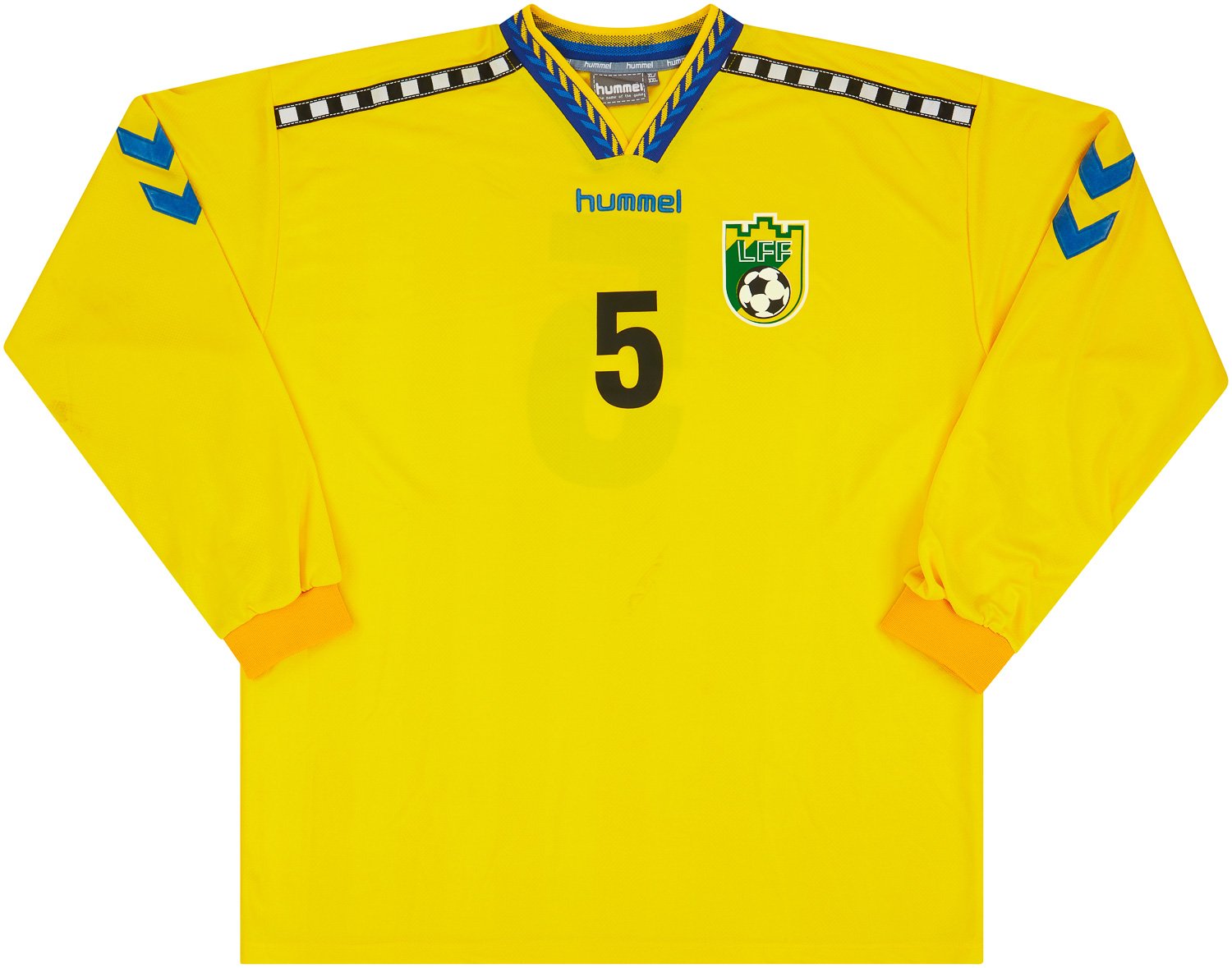 1999 Lithuania Match Worn Home L/S Shirt #5 (Zutautas) v Scotland