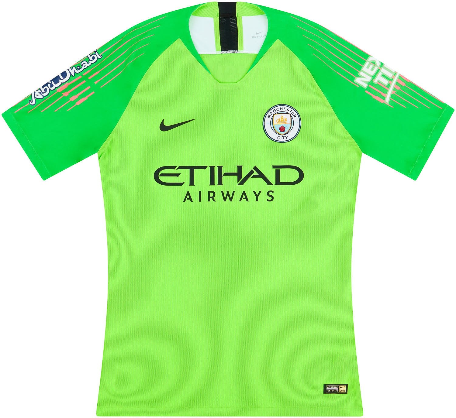 2018-19 Manchester City Match Issue GK Away S/S Shirt Grimshaw #32 L