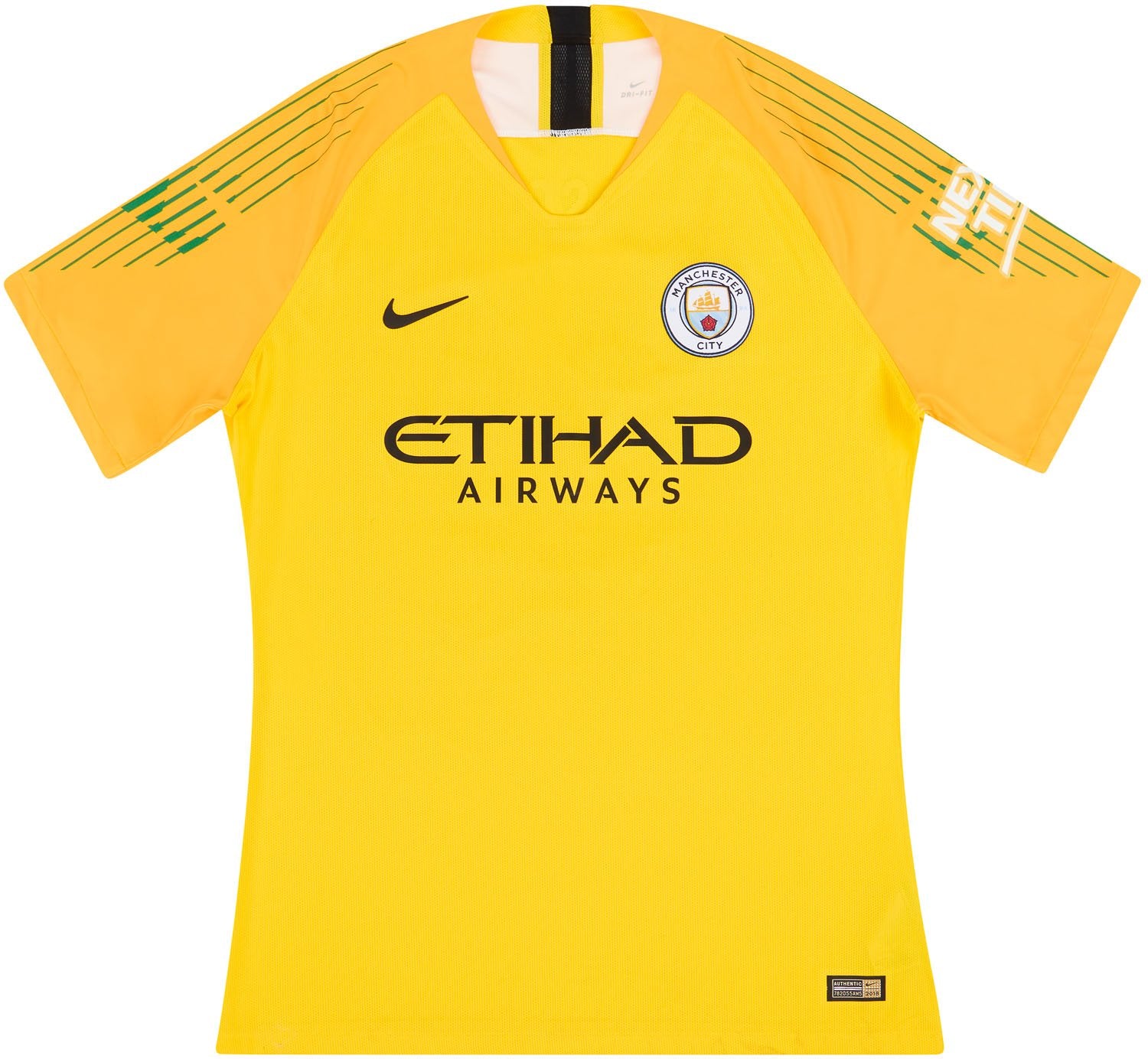 2018-19 Manchester City Match Issue CL GK Away S/S Shirt Ederson M. #31 XL