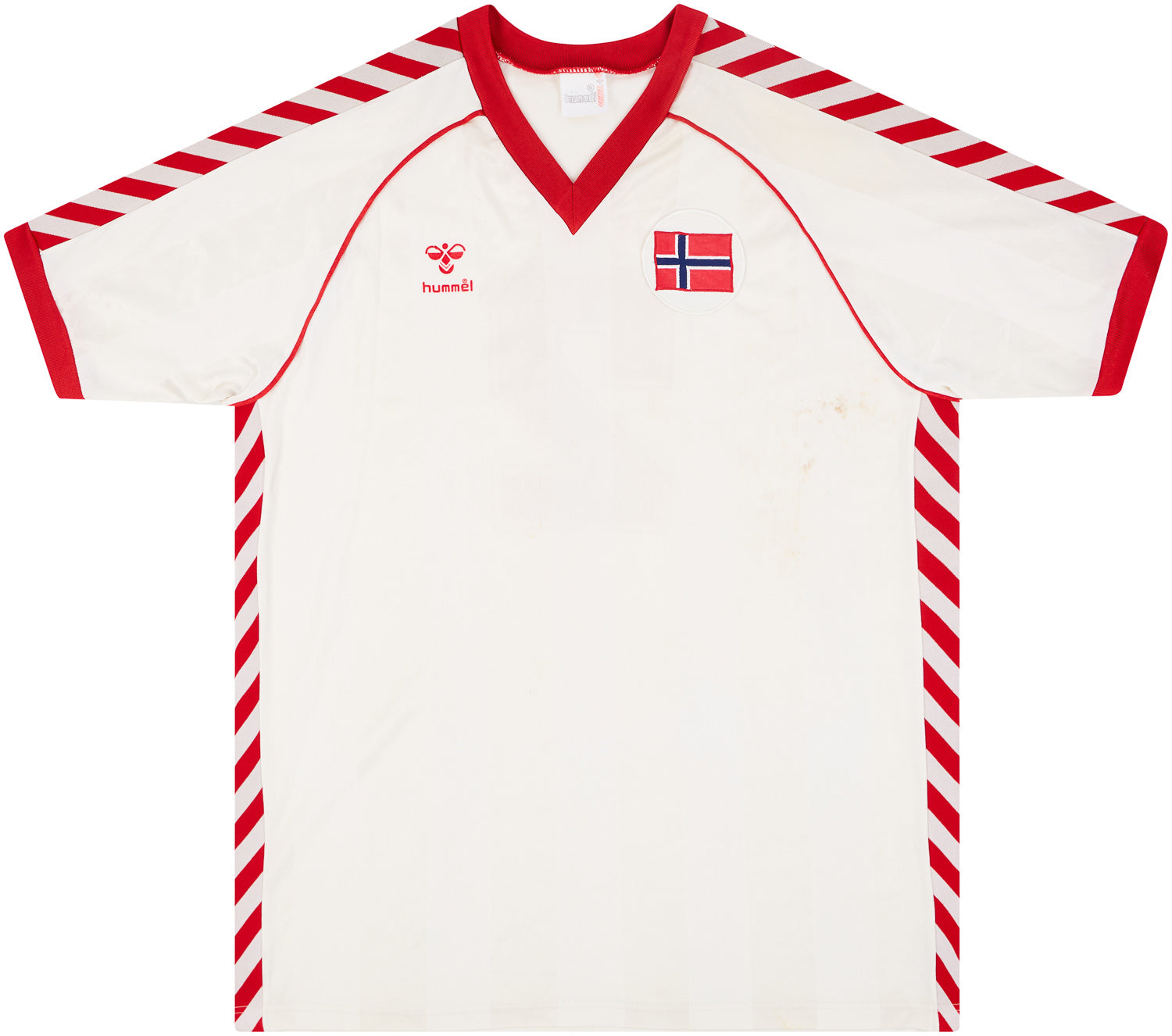 1984 Norway Match Worn Away Shirt #2 (Fjaelberg) v Denmark