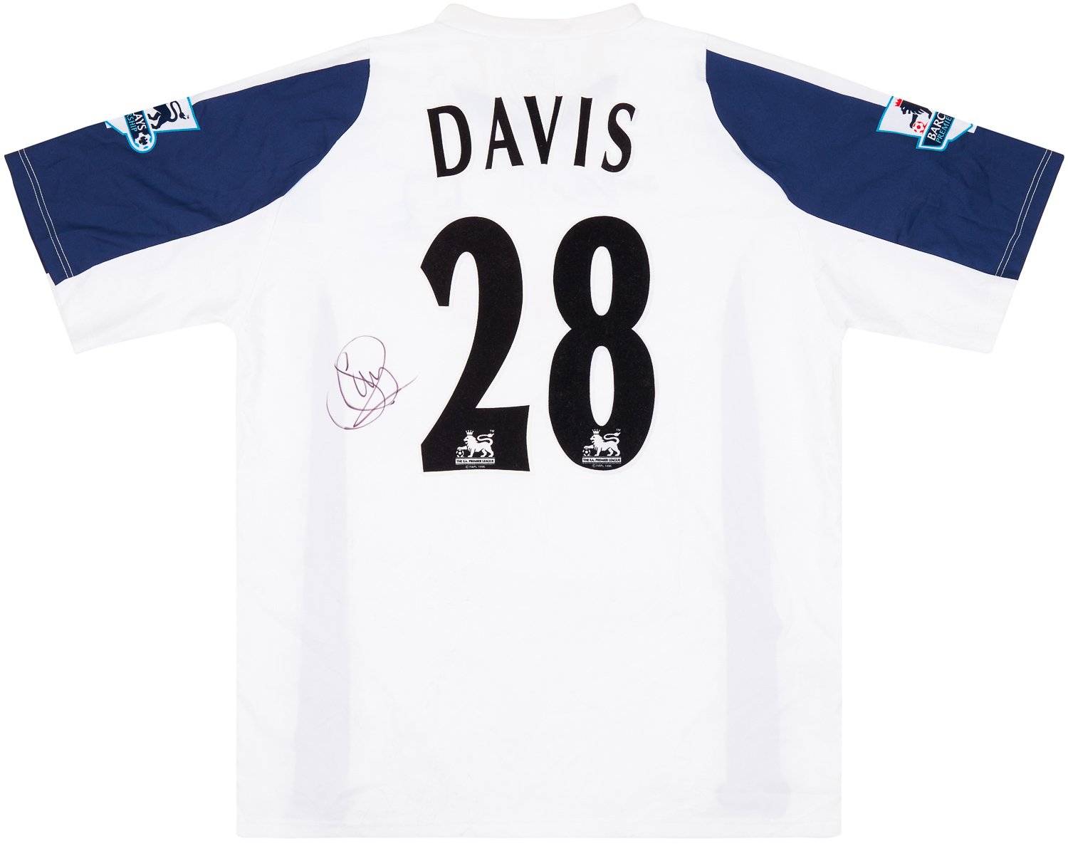 2005-06 Portsmouth Match Issue Signed Third Shirt Davis #28