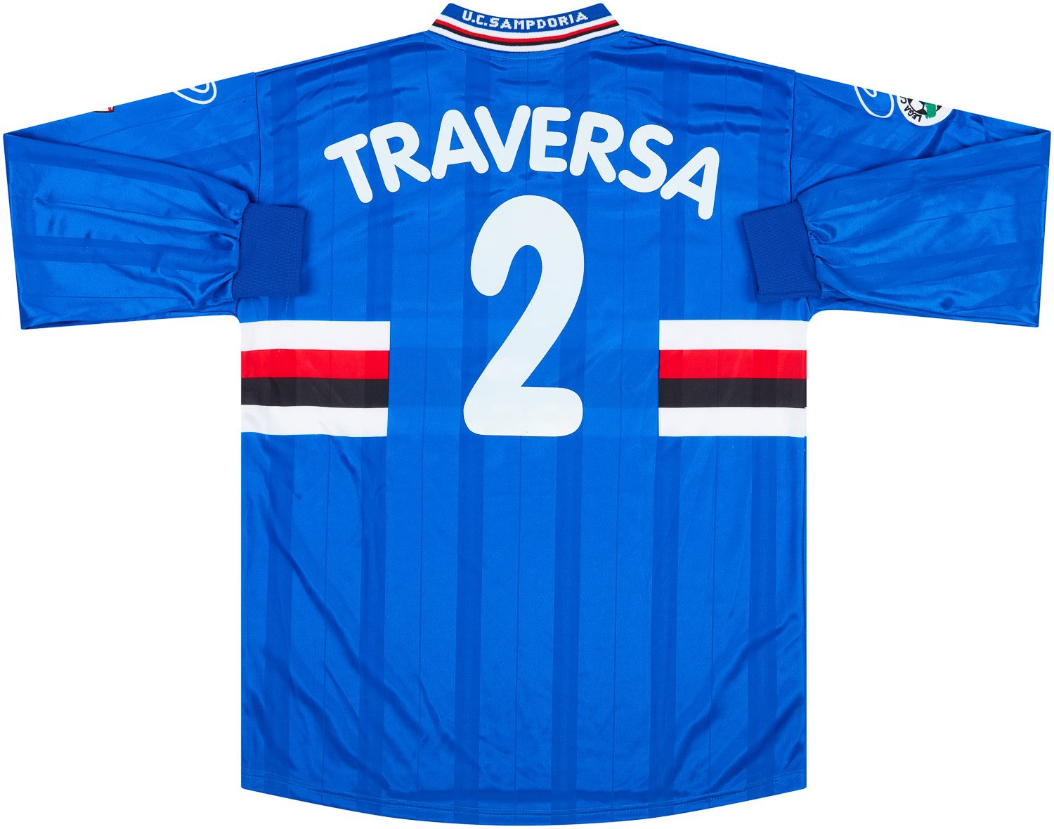 2000-01 Sampdoria Match Issue Home L/S Shirt Traversa #2