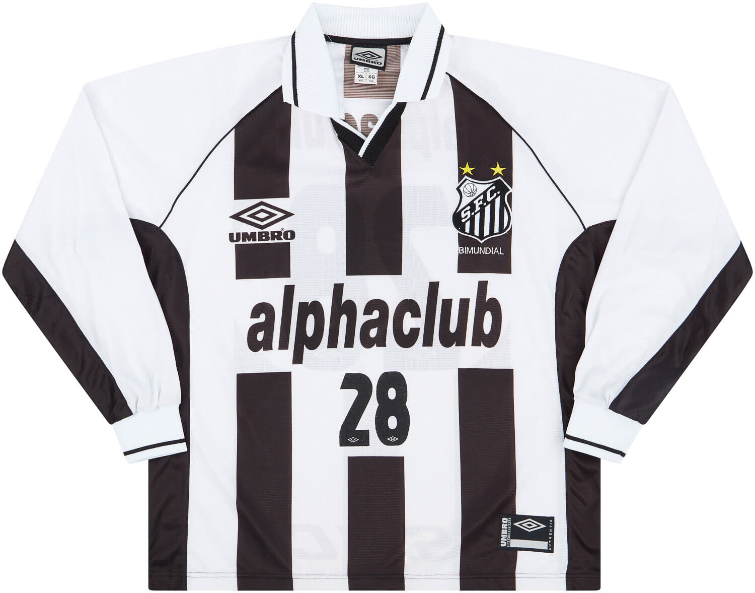 2000 Santos Match Issue Away L/S Shirt #28