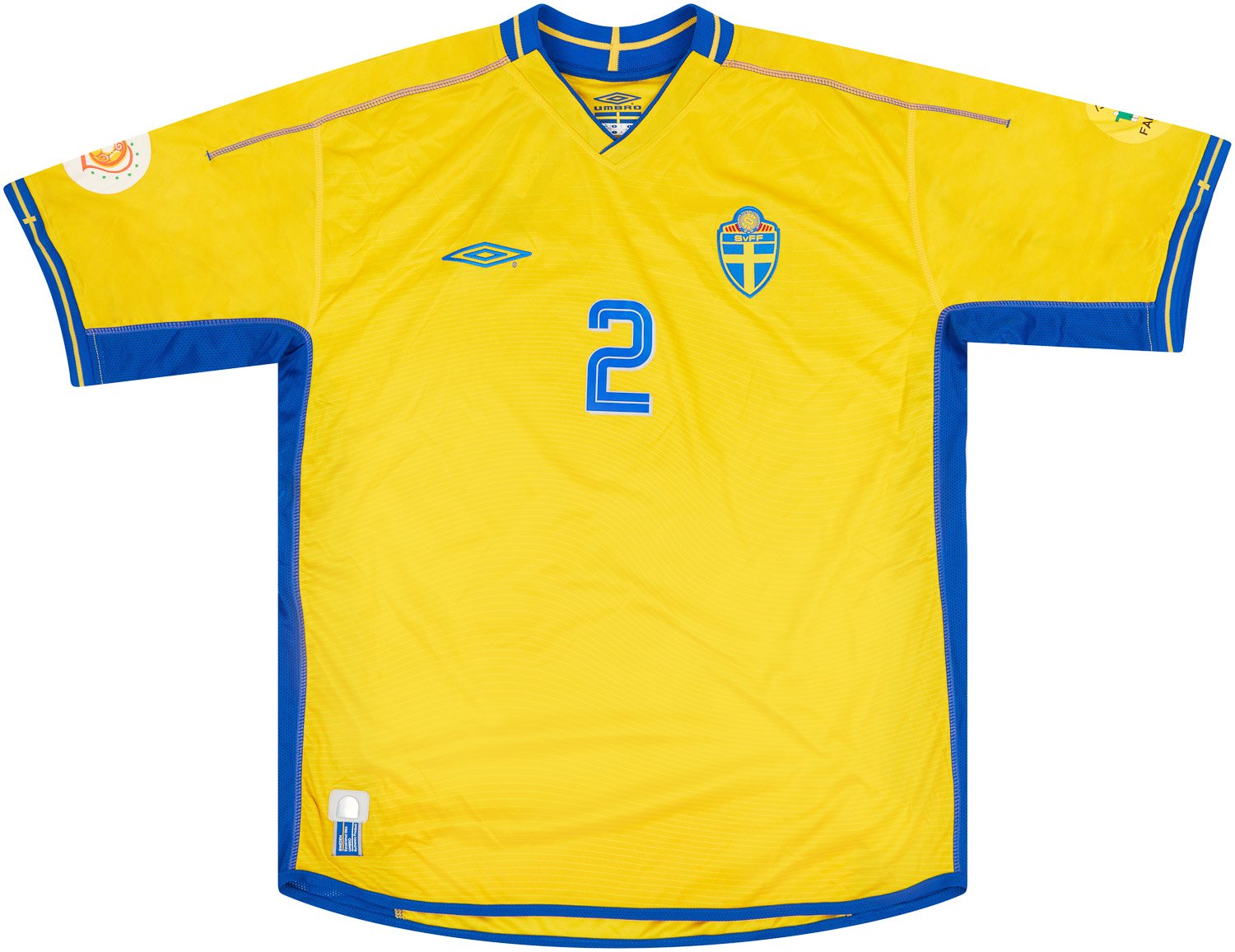 2004 Sweden Match Issue European Championship Home Shirt Lucic #2