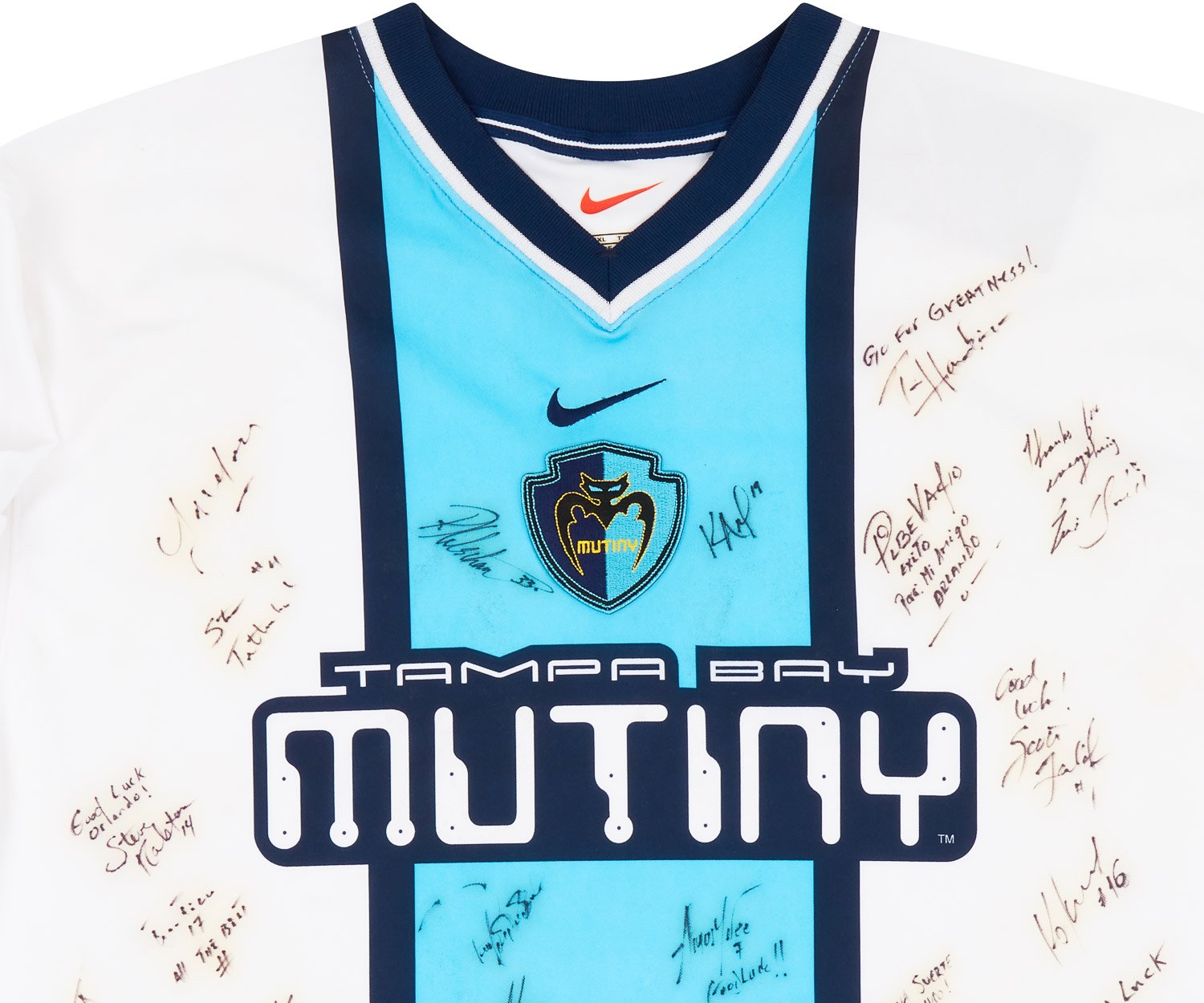 2000 Tampa Bay Mutiny Player Issue Signed Away L/S Shirt - 6/10 - (XL)