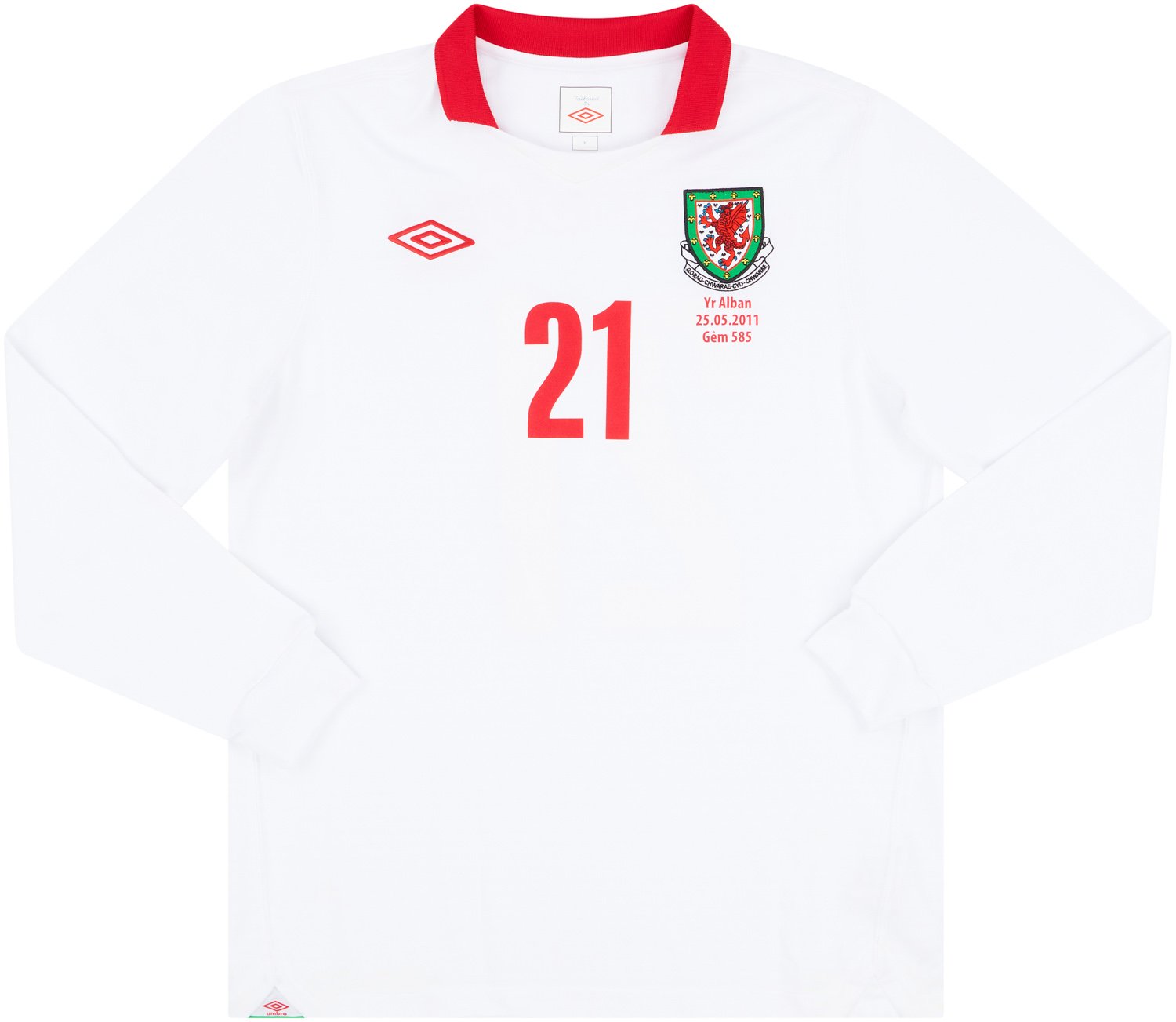 2011 Wales Match Issue Away L/S Shirt Collison #15 (v Scotland)