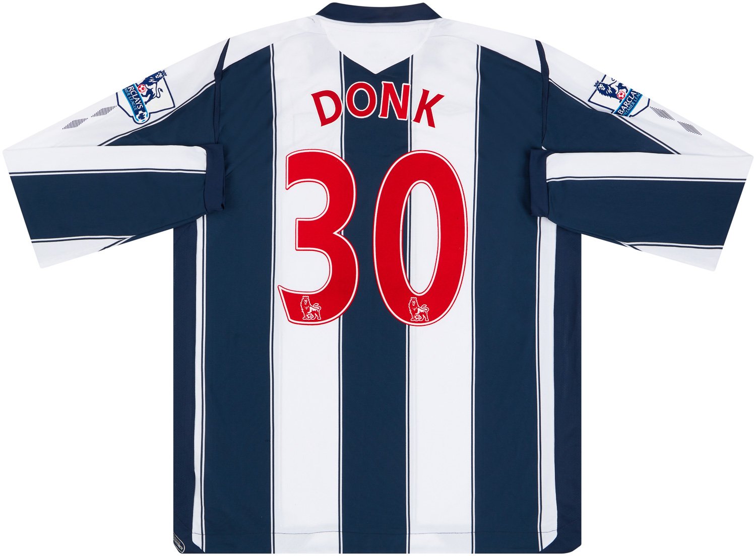 2008-09 West Brom Match Issue Home L/S Shirt Donk #30