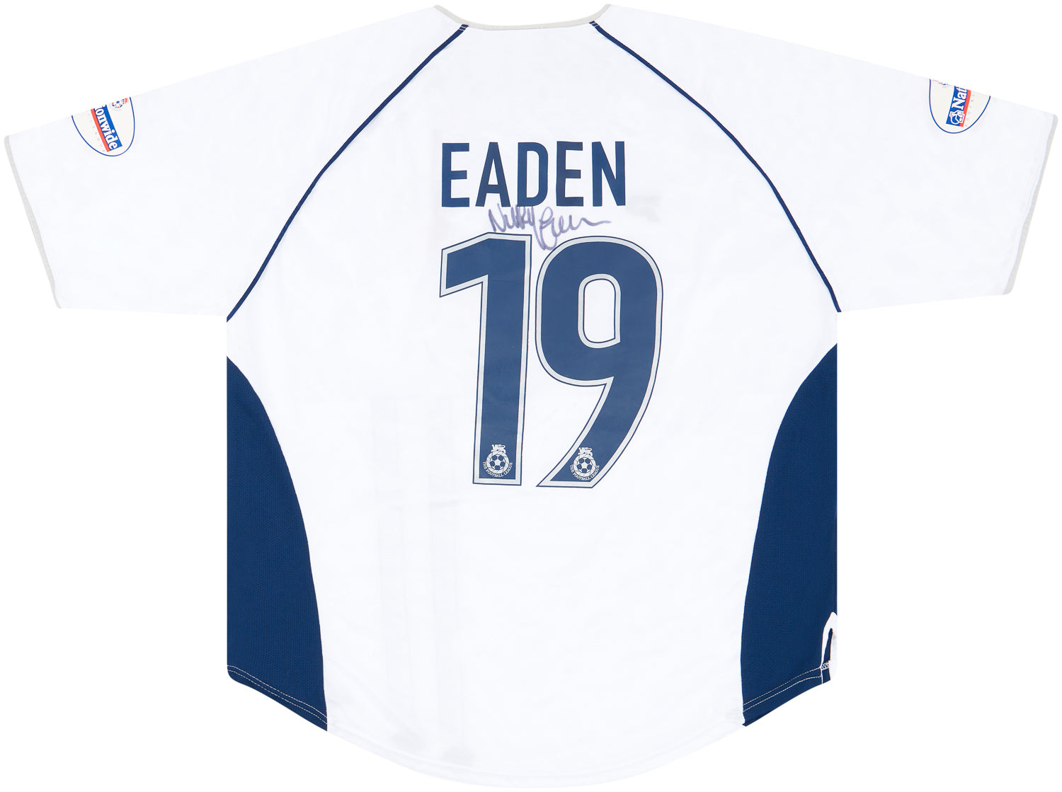 2002-04 Wigan Match Issue Signed Away Shirt Eaden #19